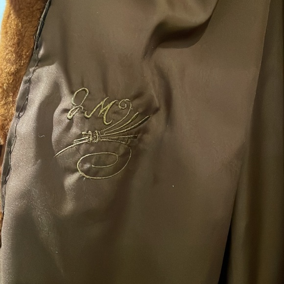 Rusty Brown Sheered Mink Vintage Jacket with Chrystal Collar Closure - Picture 7 of 9